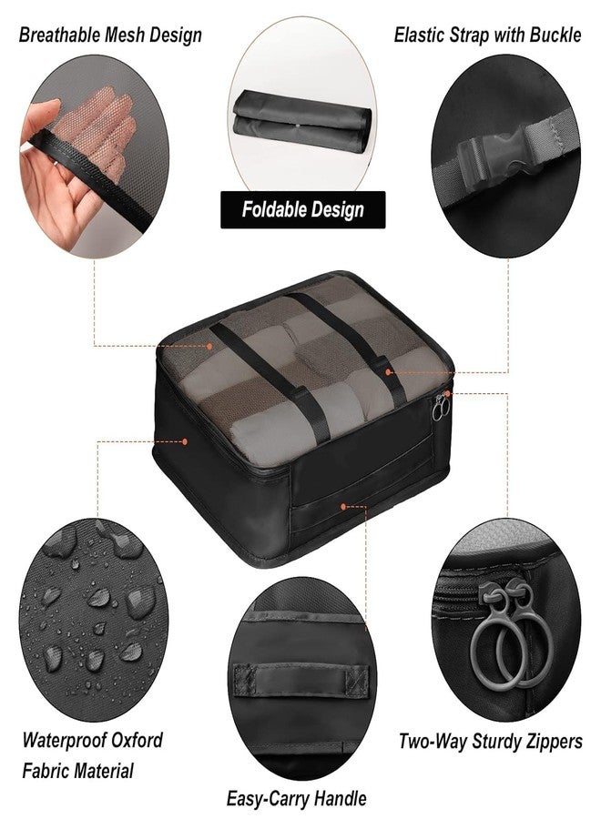 ABTRIX WITH AB 7 in 1 Travel Organizer Set, Nylon Polyester Packing Cubes for Clothes, Shoes, Makeup, Toiletry Bag, Space Saver Luggage Organizer Pouches, Black - Image 5
